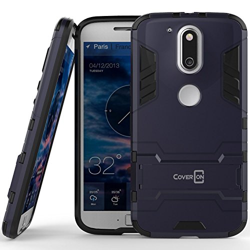 CoverON Kickstand Shadow Armor Series for Motorola Moto G4 / Moto G4 Plus Case (Navy Gray)