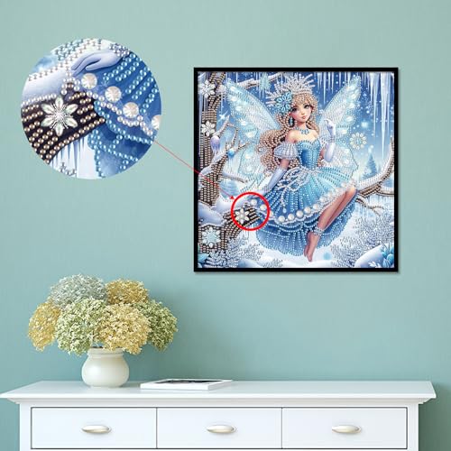 Image of Diamond Art Painting Kits for Adults Butterfly Fairy Princess, 5D Special Shape Diamond Art Kits for Beginners, Crystal Rhinestones Diamond Art Painting for Home Wall Decoration Gift 12x12 inch