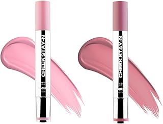 Sacheu Cheek STAY-N Liquid Blush for Cheeks — High Pigment, Buildable, Lightweight Cream Blush for Dewy Radiant Flushed Cheeks — Long-lasting & Cruelty Free, Pretty in Pink Duo