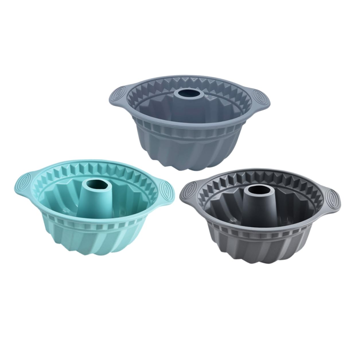 Mikikit 3piezas Molde Redondo De Silicona Antiadherente para Hornear Molde para Pasteles De Tubo Acanalado Herramientas para Hornear Pasteles para Mousse De Casa