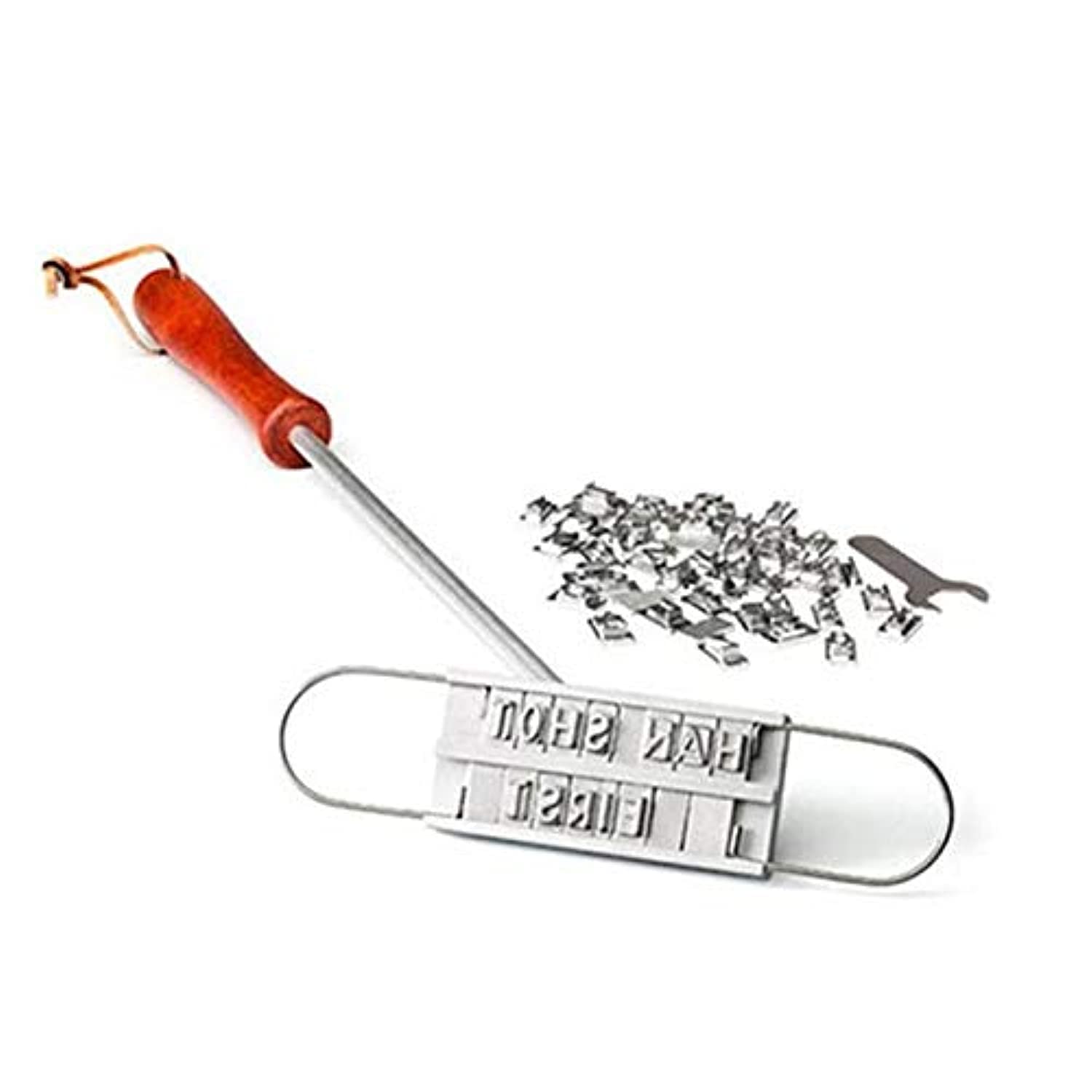 Branding Iron with Changeable Letters and a Handy Draw-String Carry Bag and Plastic Letter Case