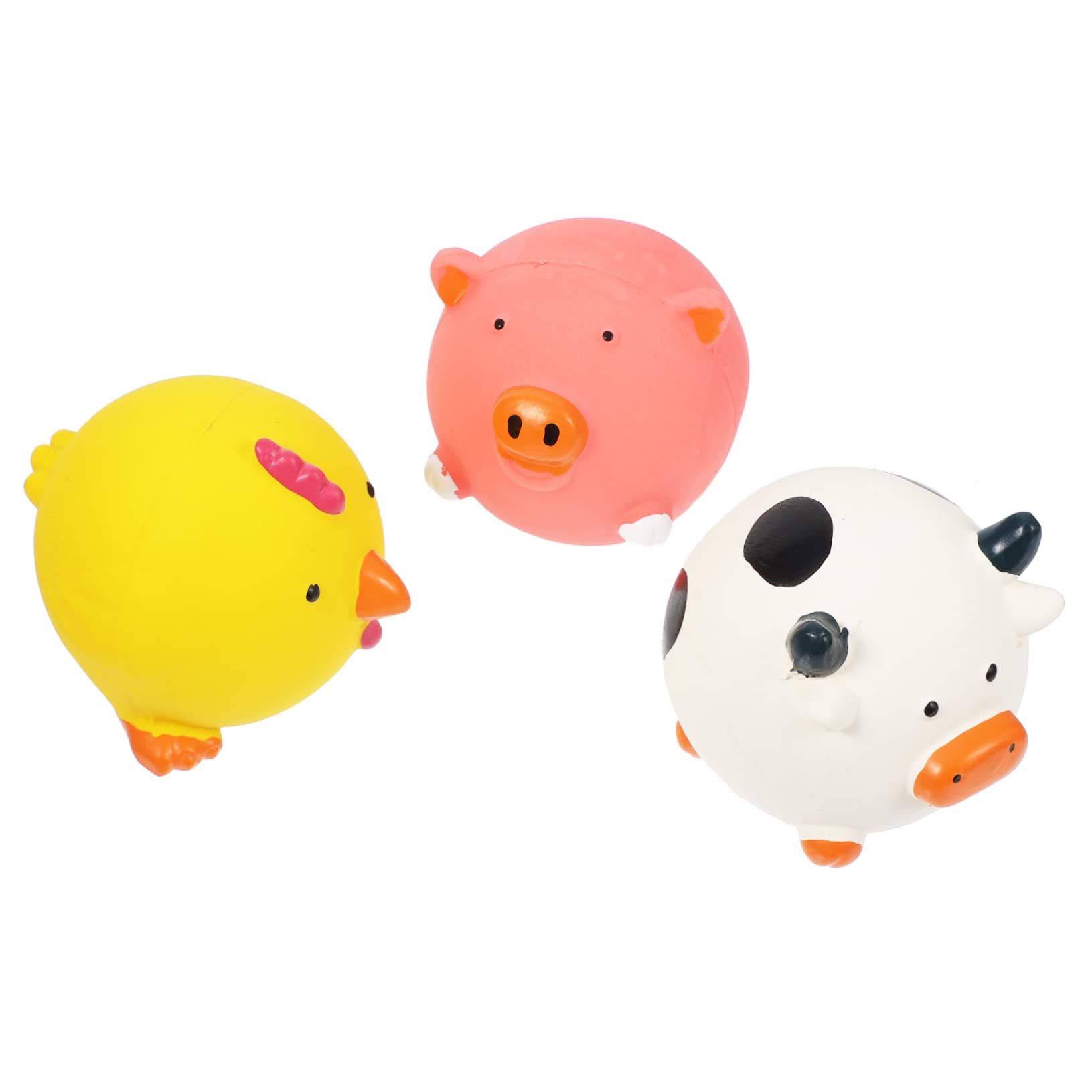 Kisangel 9piezas Juguetes De Perro De Cartoon Látex Juguetes Masticables Sonido para Mascotas Incluye Cerdito Pollito y Vaca para Cachorros