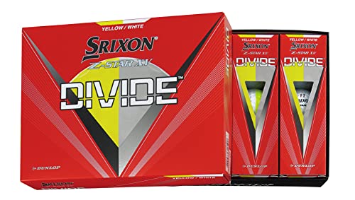 DUNLOP ダンロップゴルフボール SRIXON Z-STAR XV DIVIDE 2023年モデル 1ダース(12個入り) イエロー/ホワイト