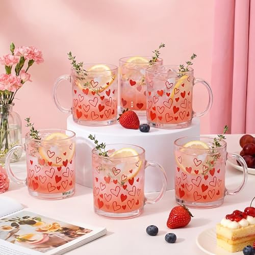 Maxcheck 6 Pack 12 oz Valentines Day Heart Coffee...