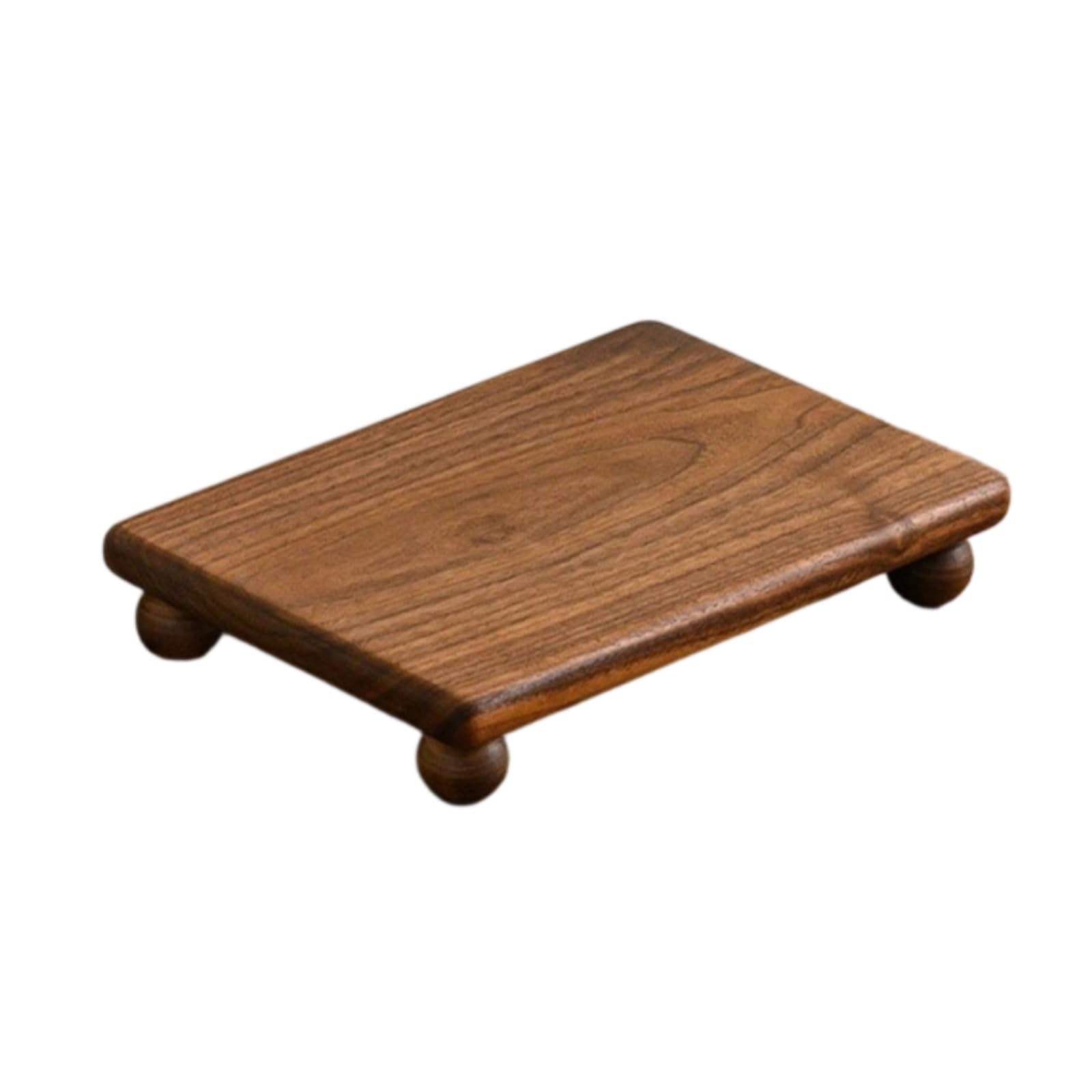 Rialzo da Scrivania con Piedini in Legno Massello Alzatina Salvaspazio Supporto per Ufficio, Studio, Nero Noce, 30 20 5 Cm
