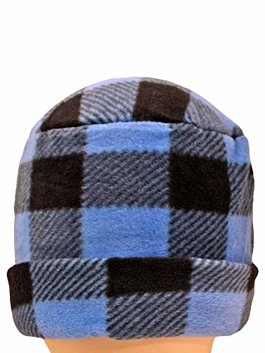 Blue & Black Plaid Fleece 3 Piece Hat Scarf & Glove Set2