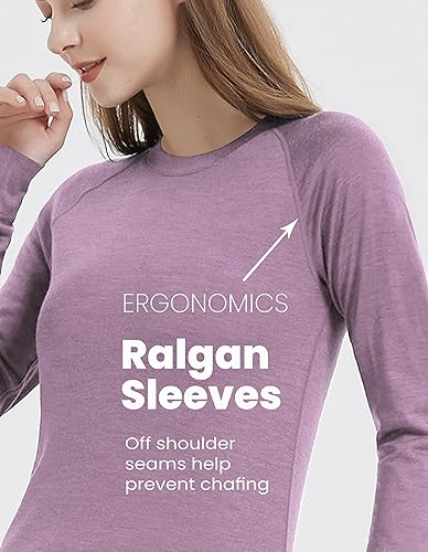 Image of Iguana Womens 100% Merino Wool Base Layer Sets for Ski Lightweight Thermal Underwear