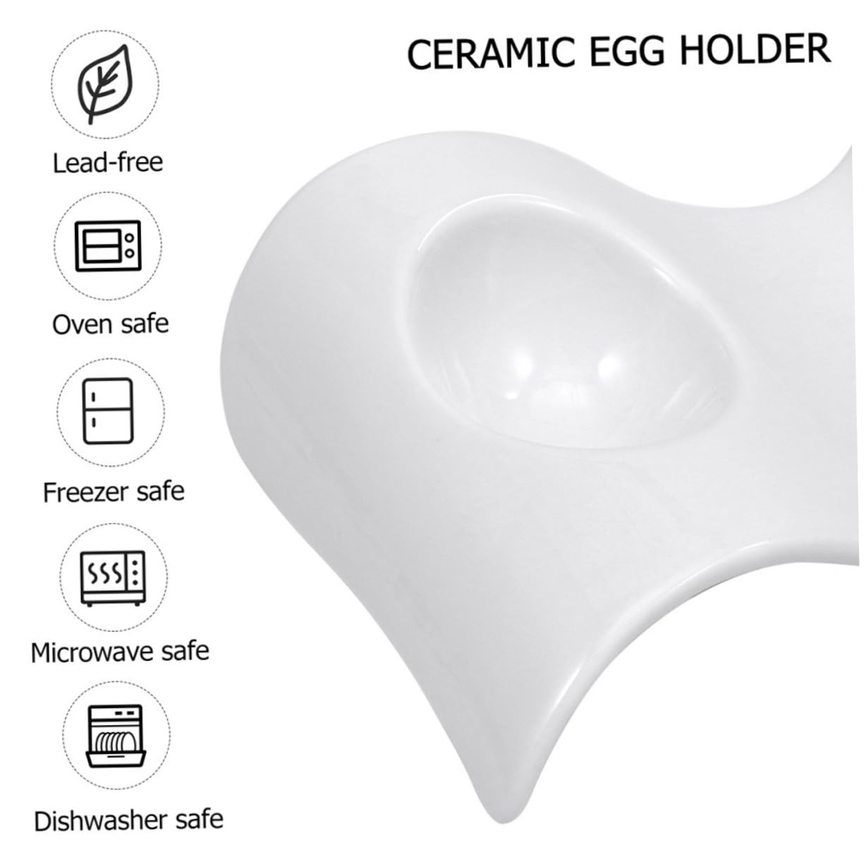 Hemobllo Lot De 6 Porte-œufs en Céramique Blanche, Coupelles Pratiques pour Œufs Durs, Assiettes Multifonctions Maison Service à Table