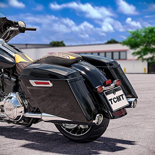 TCMT Alforjas Estiradas 4" con Tapas para Parlantes 5" x 7" para Harley 2014-2024 Touring CVO Road King Road Street Glide miniatura 1