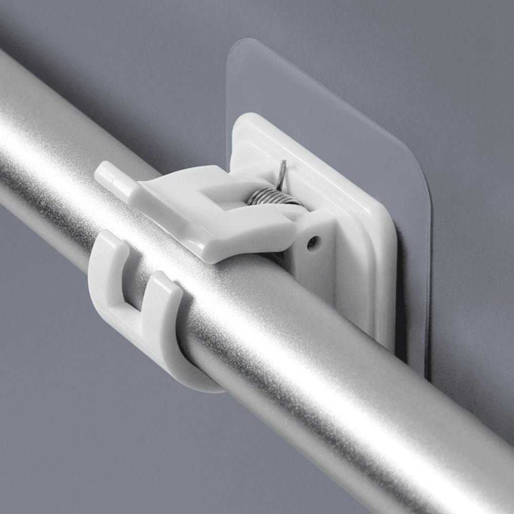 Lot de 10 supports de tringle adhésifs sans perçage pour rideaux parfaits pour la décoration de la maison Blanc