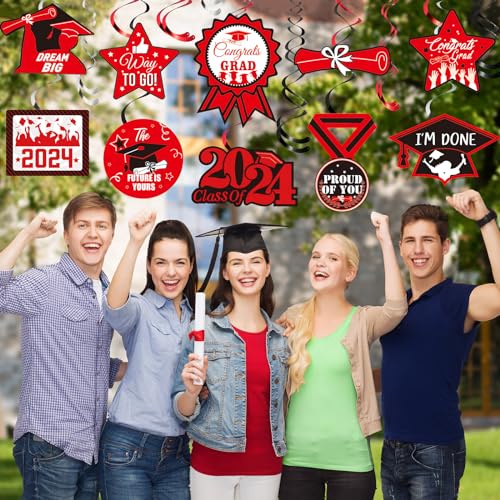 Image of Sumind 30 Pcs Graduation Party Hanging Swirl Decorations Class of 2026 Congrats Grad Supplies for 2026