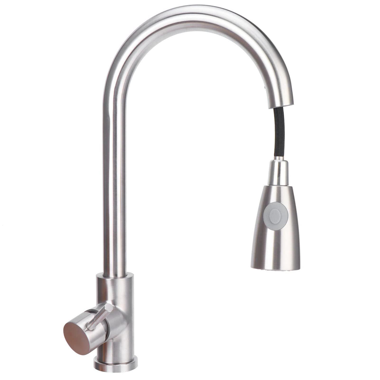 Fdit Grifo de Cocina G3/8, Grifo de Fregadero con Doble Salida de Agua, Extraíble y Telescópico, con Rotación de 360° y 2 Modos de Agua, para Ajuste de Caliente Fría