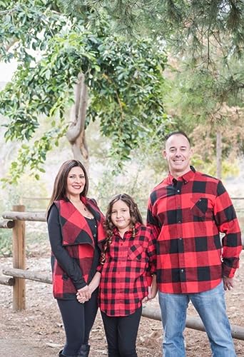 Unidear Womens Buffalo Plaid Vest Casual Lapel Open Front Sleeveless Cardigan Jacket Coat Outfits With Pockets Red And Black Xl thumb #4
