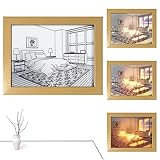 Audasi LED Decoración De Pintura De Iluminación, Ajustable De 3 Colores Decoración de Paredes y tableros pintura de iluminación, Experiencia Luz Y Sombra El Arte Del Marco De Fotos, Lighting Painting