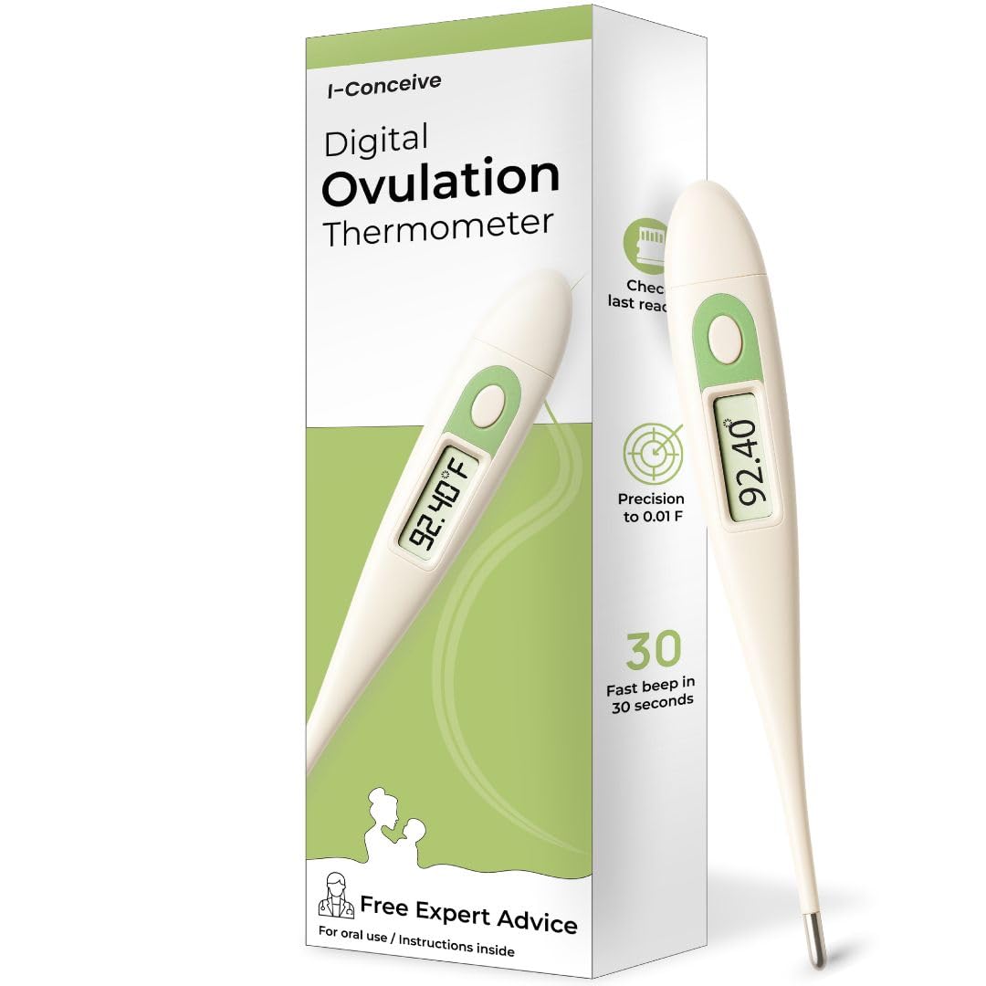 NeoDocs Basal Body Digital Ovulation Thermometer (2 Decimal Accuracy) – Pregnancy Planning & Temperature Tracking | Free Pregnancy Test Kit Included | BBT for Ovulation Detection