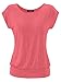 Produktbild Fleasee Damen T-Shirt Kurz Ärmel Bluse Stretch Lässig Tunika Allover Druck Oberteile Top S Pink Gepunktet
