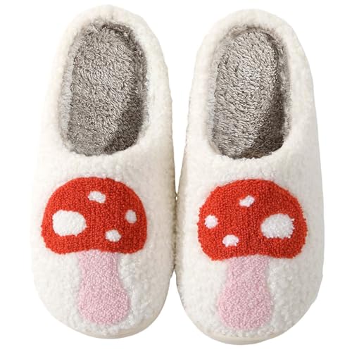 Image of Women's Men's Cute Fuzzy Heart Slippers Memory Foam Fluffy Couple Slippers Cozy House Indoor Outdoor Shoes