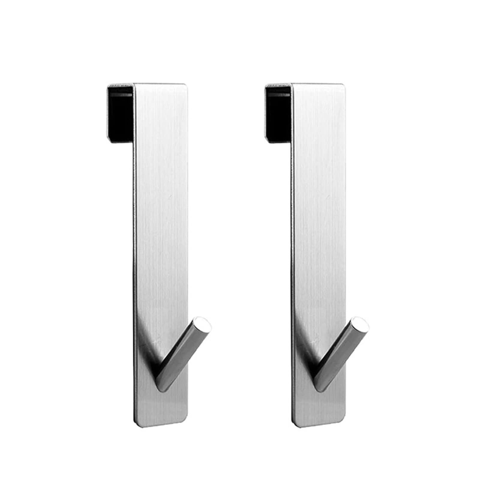 Weqyfdc Silver-2Pcs Over The Door Hook Bathroom Shower Door Back Hook