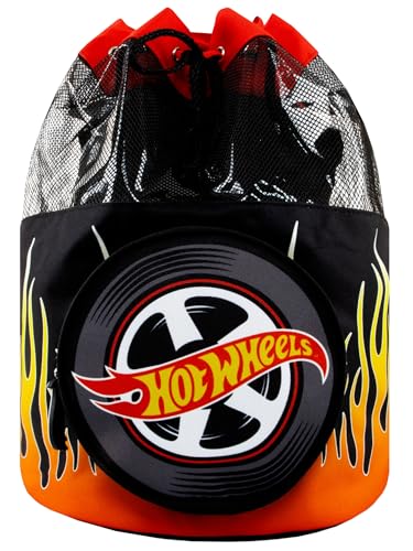 Hot Wheels Mochila Natacion, Bolso Niño Para El Verano, Mochilas Natacion Para Niños, Mercancía Oficial, One Size, Negro