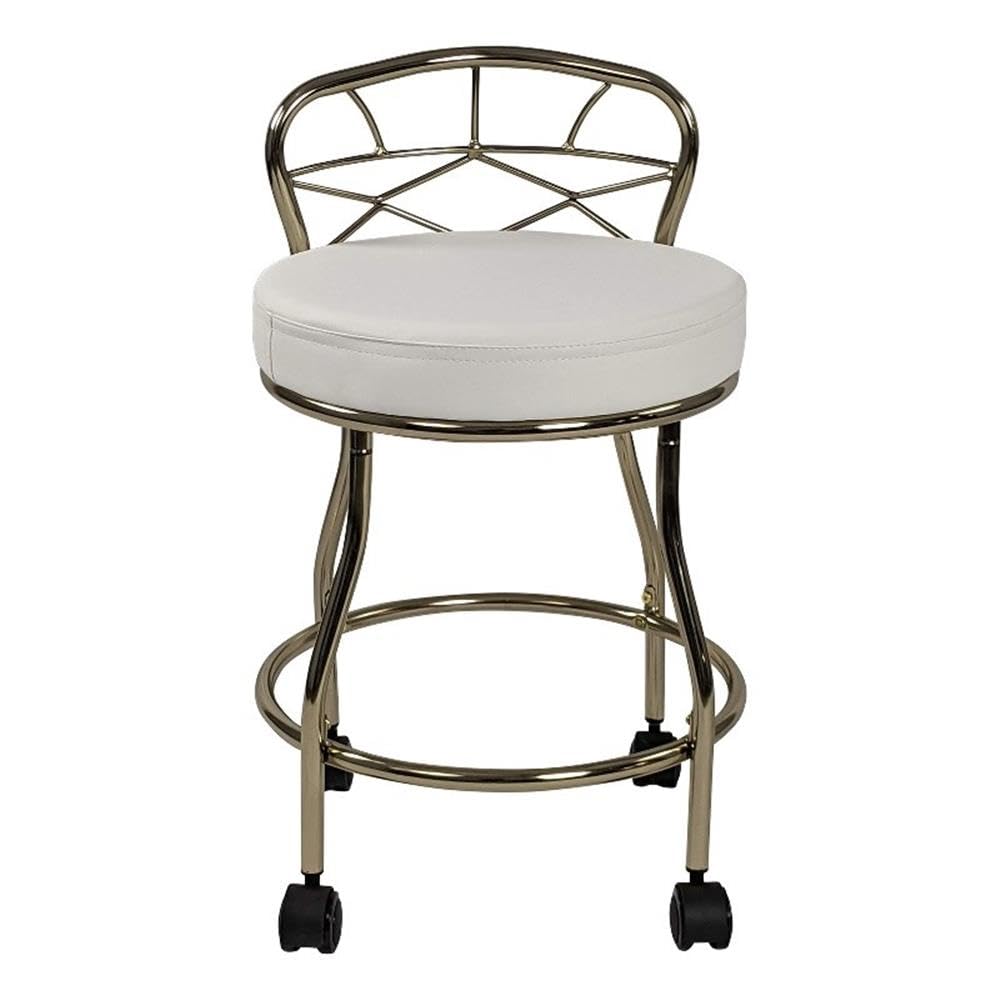 Carolina Classic Diana X-Back Vanity Bench with Casters in Gold