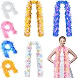 4 Pcs Feather Boas 2.19 Yard 60 Gram Colorful 20 LED Lights Boas Fluffy Feather Scarf for DIY Craft Women Dress Costume Christmas Tree Halloween Birthday Party Wedding Home Decoration, 4 Color