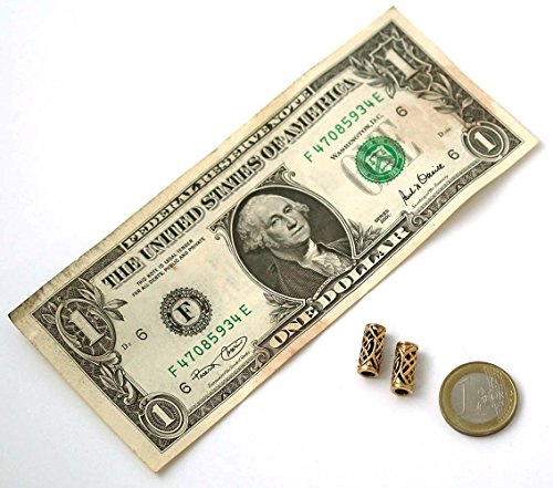 Lynnaround Bronze Norse Viking Celtic Beard Beads Rings, Dwarven Dreadlock Pirate Medieval Hair Beads, Pagan Jewelry #TOP3