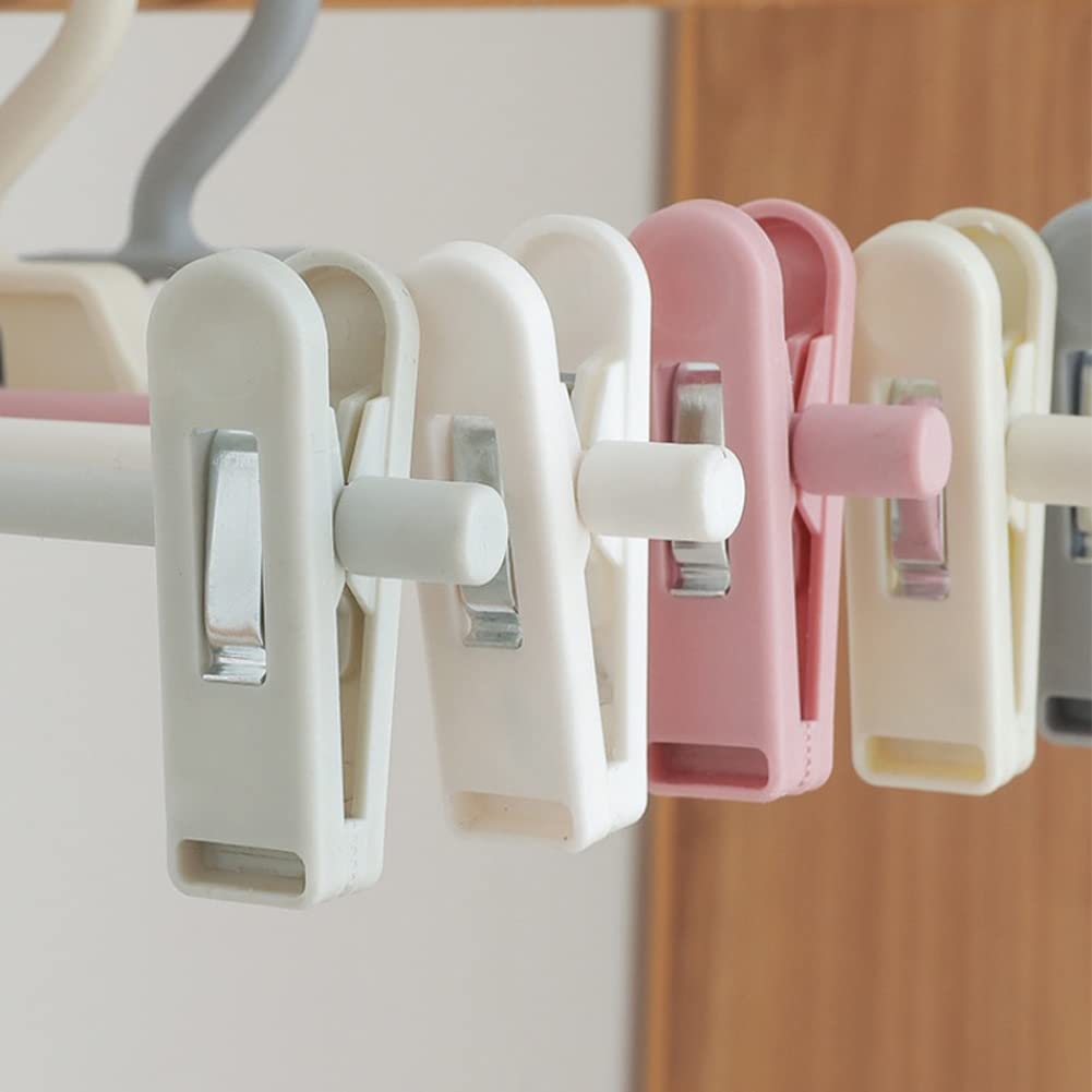 Perchas Camisas Perchas para Pantalones, Perchas para Faldas, Perchero con Clips, Perchas De Plástico con Pinza para Pantalones para Trabajo Pesado, Ultrafinas Hombros para Perchas(A,20 pcs)