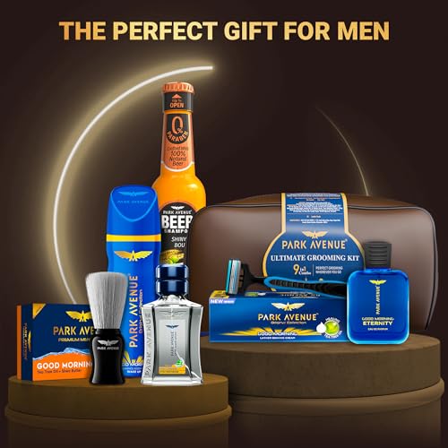 Image of Park Avenue Ultimate Grooming Kit 9in1 Combo Grooming Kit for Men | Gift Set | Shaving Kit for Men | Shaving Foam | After Shave | Gift Hamper | Free Travel Pouch Inside