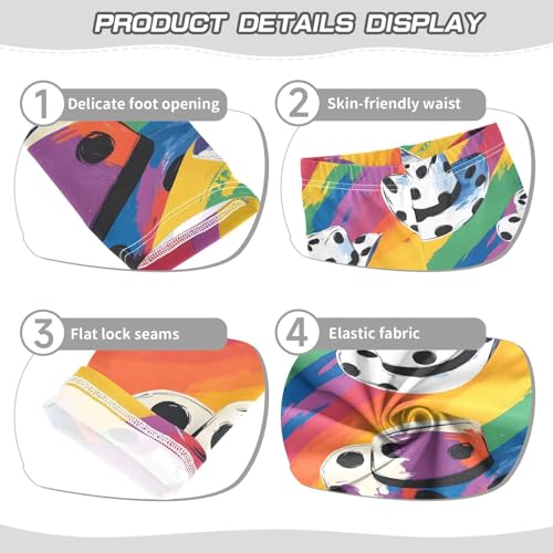 Cowboy Hat Rainbow Painting Girls Leggings Ultra Soft Compression Yoga Gym Pants for Kids 4-10T3