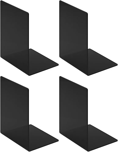 Extremos para libros de acrílico transparente para estantesescritorio, 2 pares de sujetalibros antideslizantes, soportes para libros resistentes,