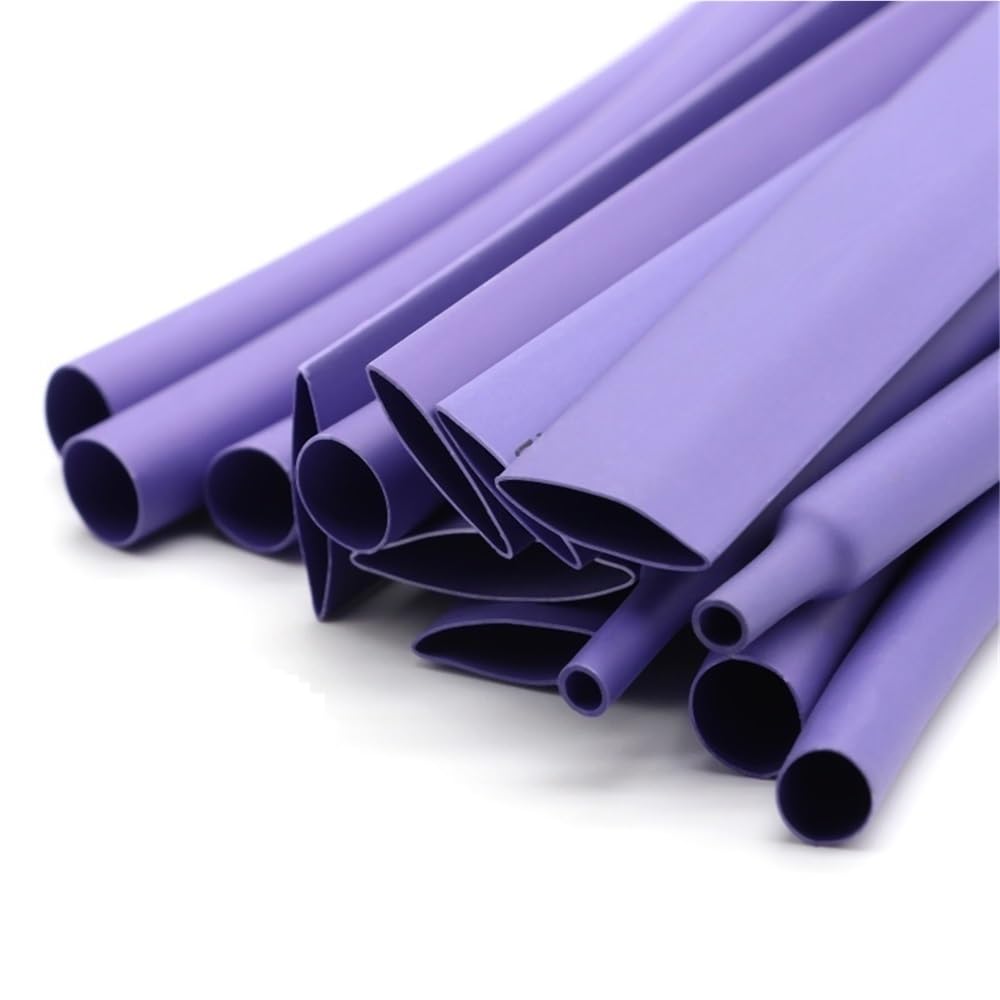 JWOO Guaina termorestringente Viola 2:1, Guaina termorestringente, Diametro 1 mm ~ 50 mm, Protezione for Cavi Fai da Te, for Riparazione Cavi(20MM*8 Meters)