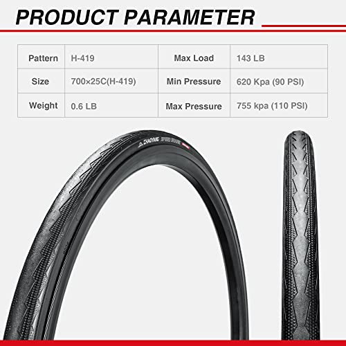 Chao Yang Road Bike Tire Set, Foldable Bicycle Tire Set, Featured With Double Tread Puncture Protection, 700X28C, For On-Road Use & Racing, 2-Pack #TOP1