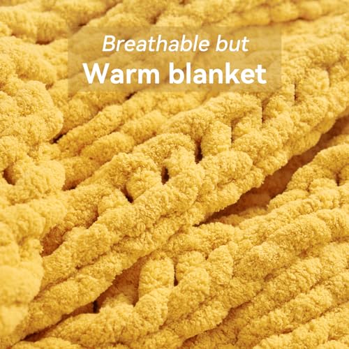 Negwoo Grobstrick-Überwurfdecke, gestrickter Überwurf, Chenille-Garn, 127 x 152,4 cm – Ansicht 6