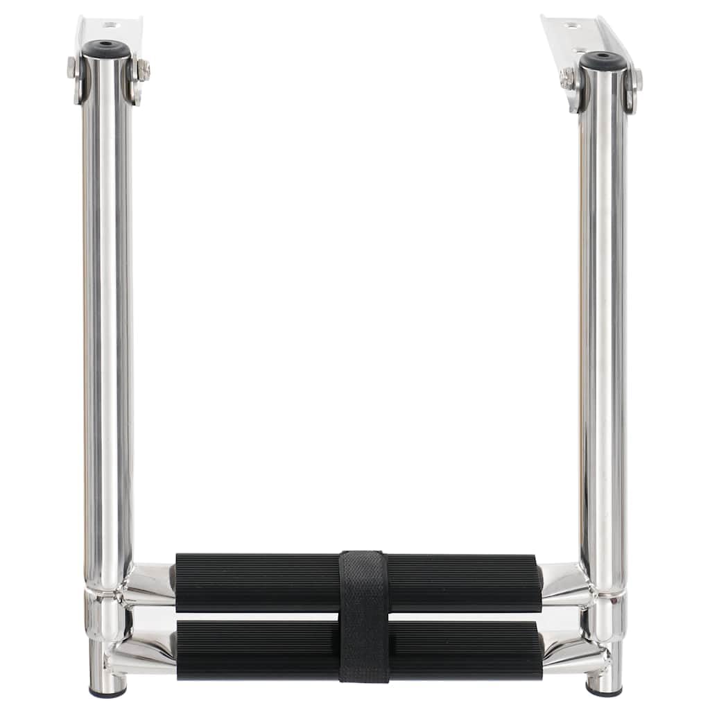 Escabeau télescopique à 2 marches en acier inoxydable pour piscines et bateaux, antidérapante, pliable, charge jusqu'à 200 kg