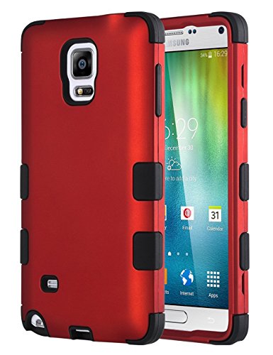 ULAK Note 4 Case, Galaxy Note 4 Case, Shock Resistance Anti Slip Note 4 Case Hybrid with Soft Flexible Inner Silicone Skin Protective Case for Samsung Galaxy Note 4(Red/Black)