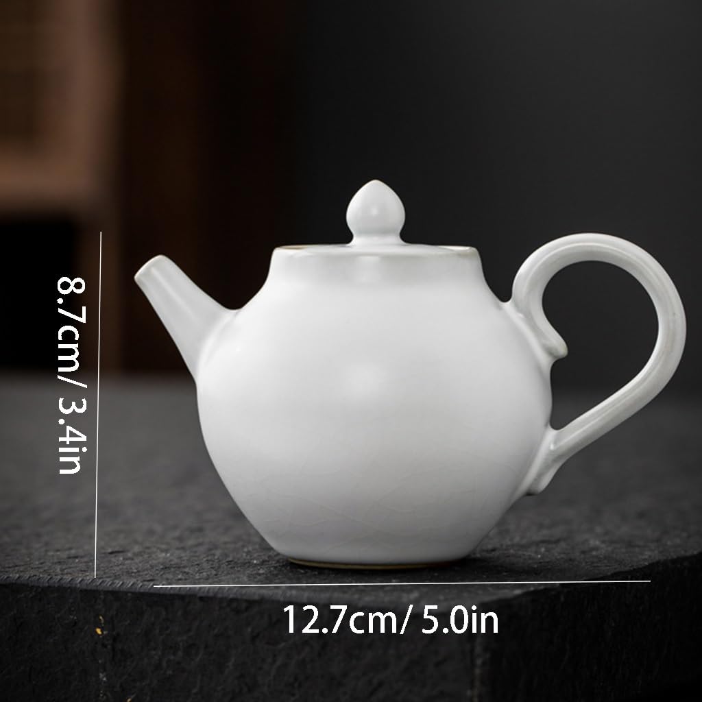 Teiera giapponese in ceramica, teiera in porcellana filtrata per uso domestico, piccola teiera nera per preparare il tè, design elegante, perfetta per foglie sfuse e bustine di tè