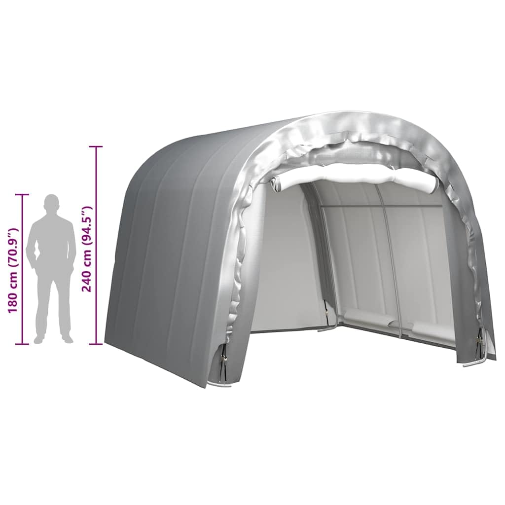Namiot magazynowy 300 x 300 cm, stalowy, szary, z odpornego na promieniowanie UV PE, ocynkowana rama stalowa, ochrona przed warunkami atmosferycznymi, praktyczne schronienie do domku