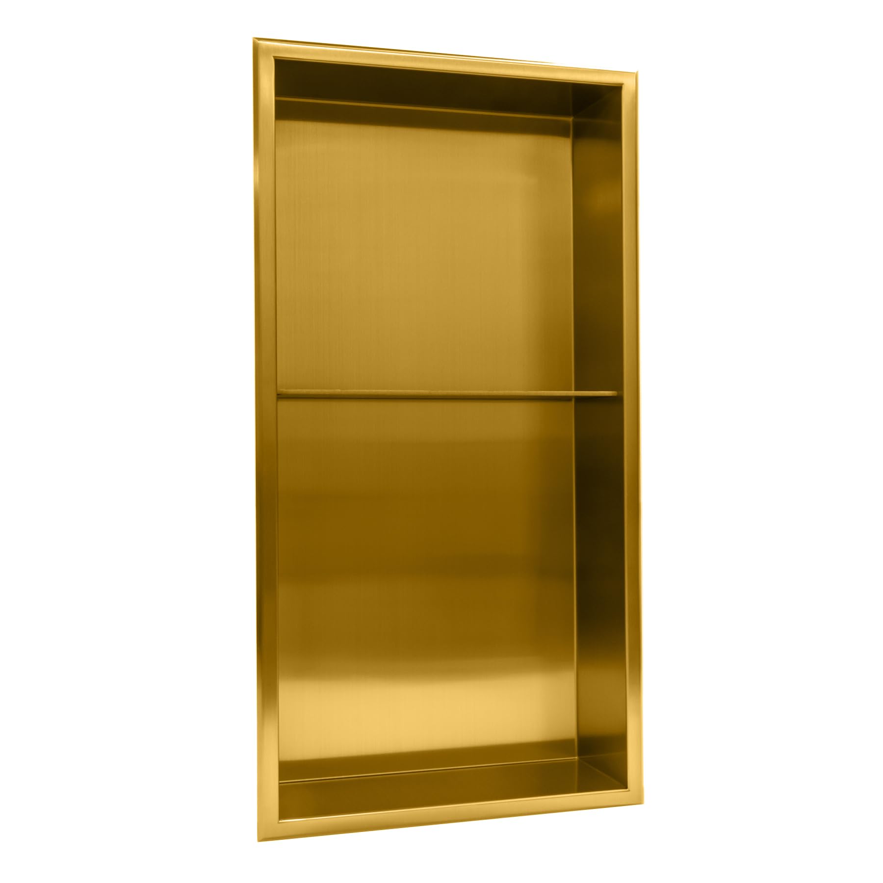 Thermopanel Stainless Steel Recess Shower Niche - Modern & Elegant Recessed Shelf Organizer, Rustproof Stainless Steel, Pre-Assembled Waterproof Wall Shelf for Bathroom Storage,Gold, 305 x 610 x 103mm