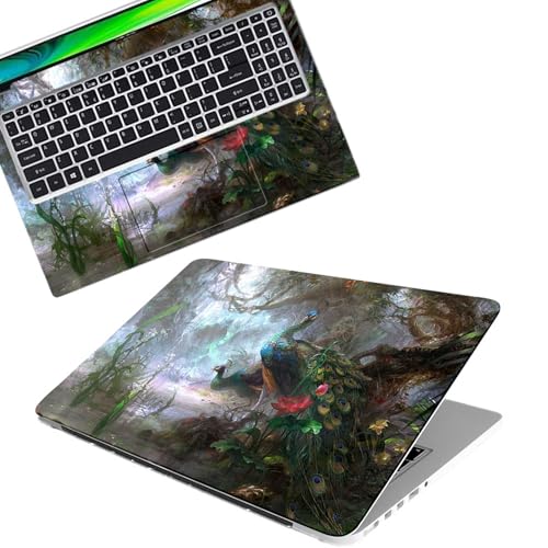 Image of Galaxsia Peacock Painting Full Body Vinyl Laptop Skin /Sticker /Cover Upto 15.6 Inches Laptops Laminated-Removable-HD Quality Compatible for Hp-Dell-Sony-Lenovo-Asus etc.(15x10 Inches)