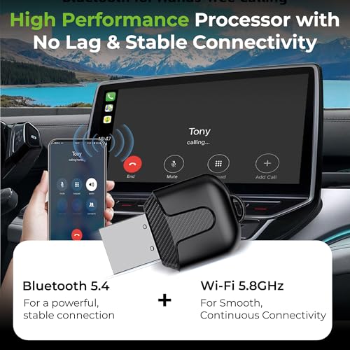 Image of UltraProlink DriveLink| Android Auto /CarPlay Adapter| 2in1 Wireless Car Receiver|Wifi 5.8GHz & Bluetooth 5.2 Connectivity| Only for Cars with OEM Pre-Installed Wired Android Auto /CarPlay |UM1221|Black