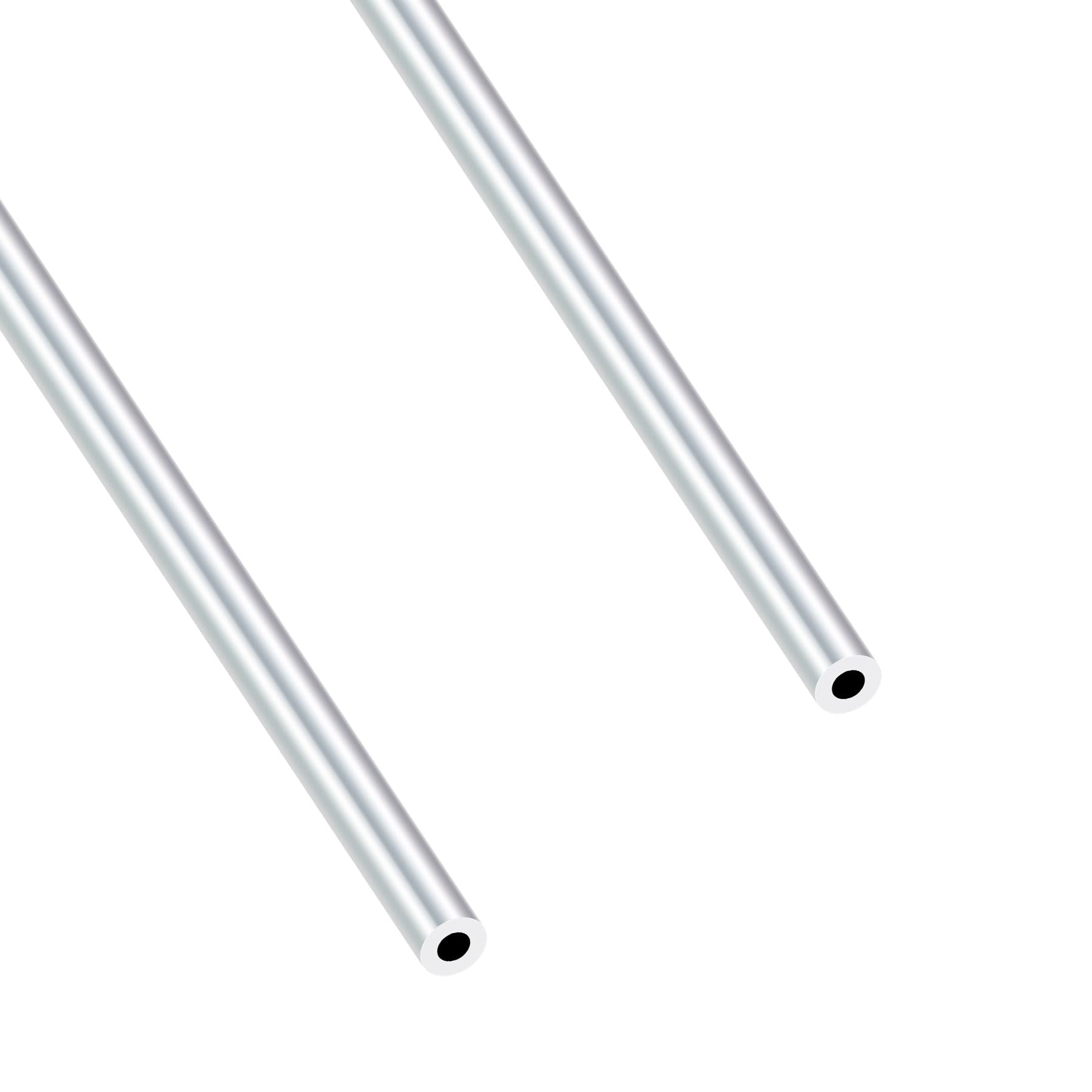 Imeistek Silver 6063 Aluminium Round Tubes, 8Mm Od 4Mm Id 400Mm Length Seamless Aluminium Tubes For Diy Model, Industrial,Decorative (2Pcs)