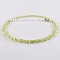 Vista 93 de Natural Moonstone Gemstones Choker Necklace, Faceted Rounds Beads, Silver Plated Jewelry, Healing Crystals, Birthday, Handamde, Minimalist, Women