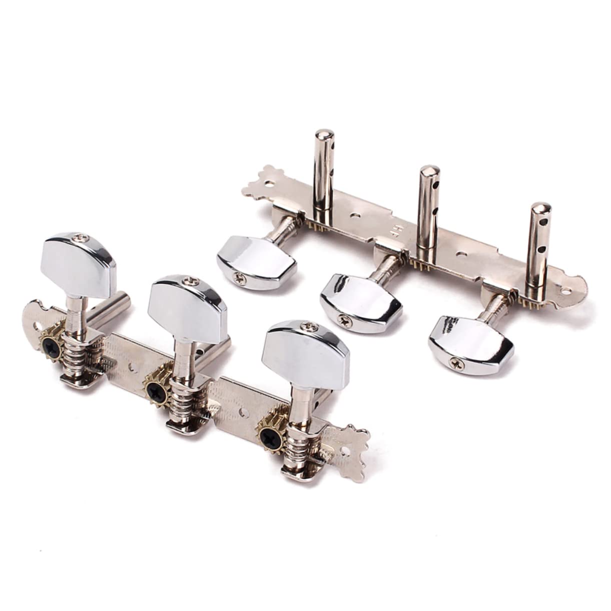 HANABASS Gc301e Guitar Machine Heads Double Holes Square Tuning Pegs Chrome Essential for String Fixing Sound Enhancement