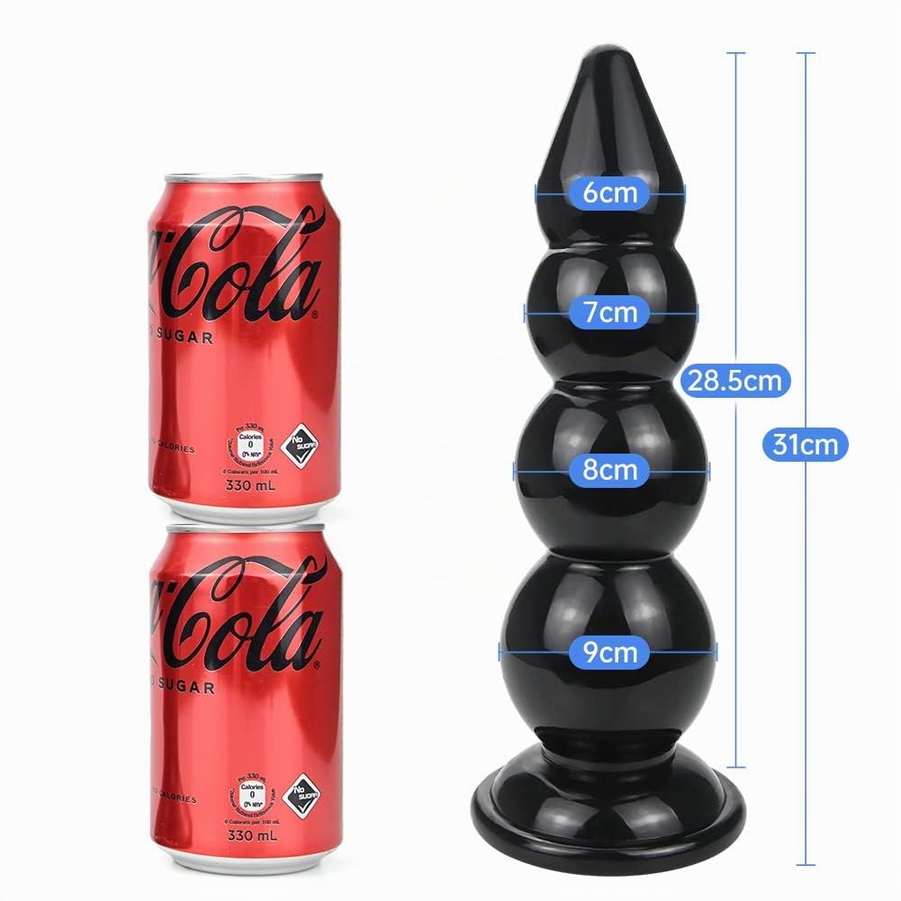 Riesen Buttplug Analkugeln mit Saugnapf Super Lange Analkette Analplug mit Anal Kugeln Anus Dilatator Prostata Massagegerät Anal Butt Plug Sexspielzeug für Frauen Männer G-Punkt Analdildo (4 Kugeln)