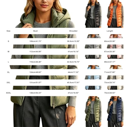 Puffer Vest Women Lightweight Quilted Sleeveless Zip Up Hooded Jacket Black - image 5
