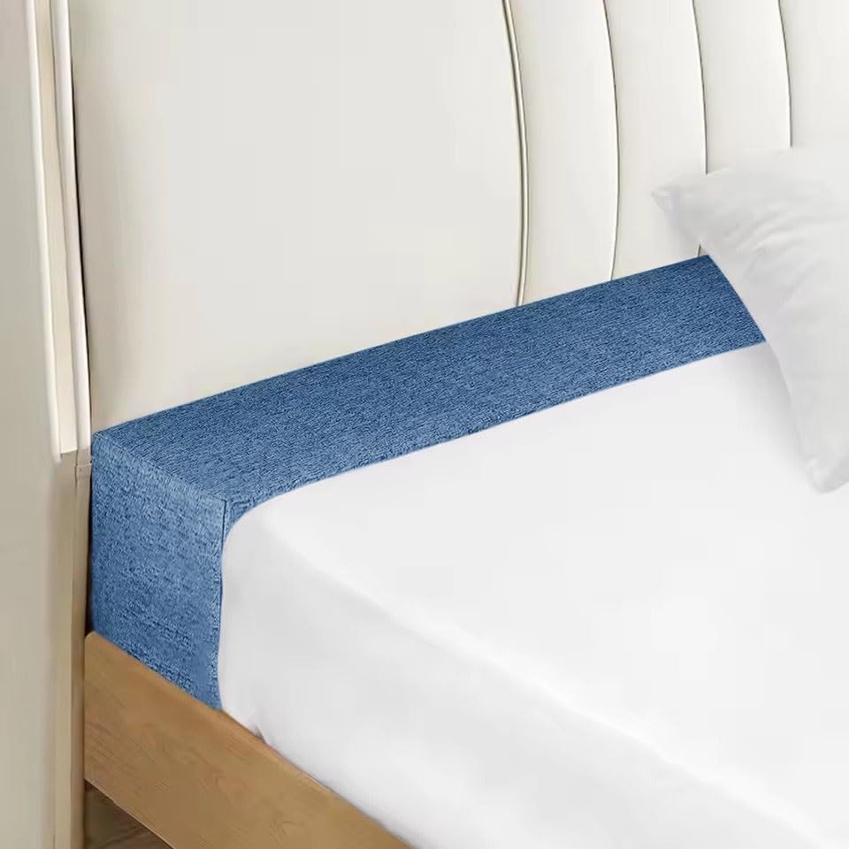 moismk Bed Gap Filler Pillow Double/Single King Size, High-Density Bed Crack Filler with Removable Cover, Mattress Extender for Headboard Gap, Spacer Filler Between Mattress and Wall(Blue,100x5x15cm)