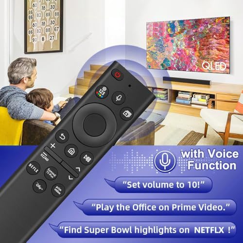 Controle remoto de substituição por voz para todas as TVs Samsung com moldura curva UHD QLED 4K 8K Smart TVs, com função de voz