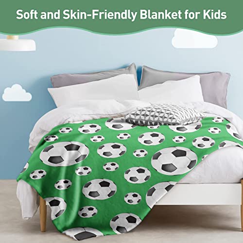 Soccer Blanket Soft Warm Lightweight Flannel Plush Soccer Ball Throw Blanket Soccer Gifts For Boys Girls Kids Teen Adults Soccer Lovers All Season Couch Sofa Bed Living Room Home Decor Green 50"X60" #TOP2