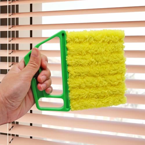 Image of 4pcs Blind Cleaner Duster Tool, Blind Duster for Vinyl Blinds Window Venetian 7 Finger Dusting Cleaner Brush for Window, Air Conditione Dust Dirt (Blue & Green)