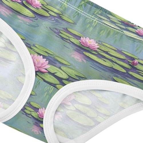 Fancy Toddler Girls Underwear 2t Cotton Panties for Girl Watercolor Floral Lilies Pond Underpants Briefs4